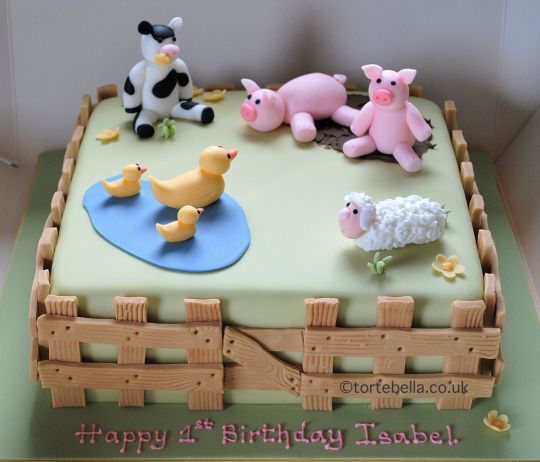 Farm Animals Birthday Cake