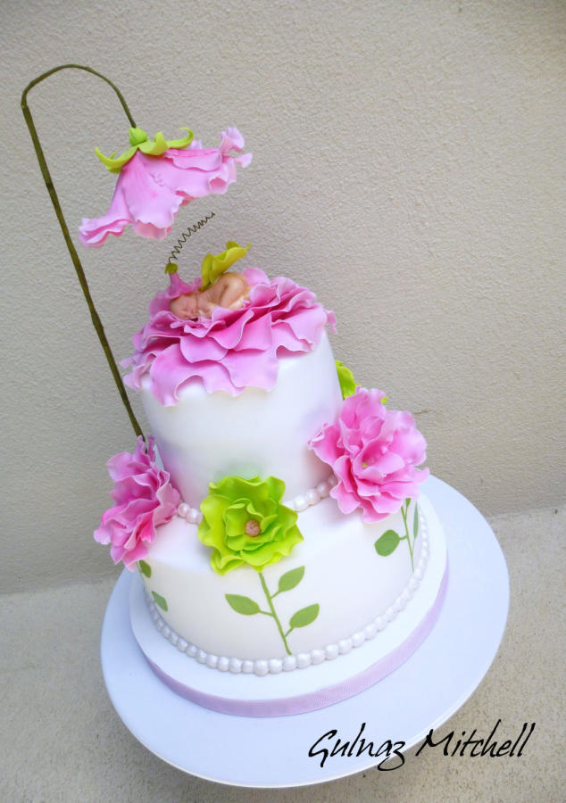 Flower Baby Shower Cake