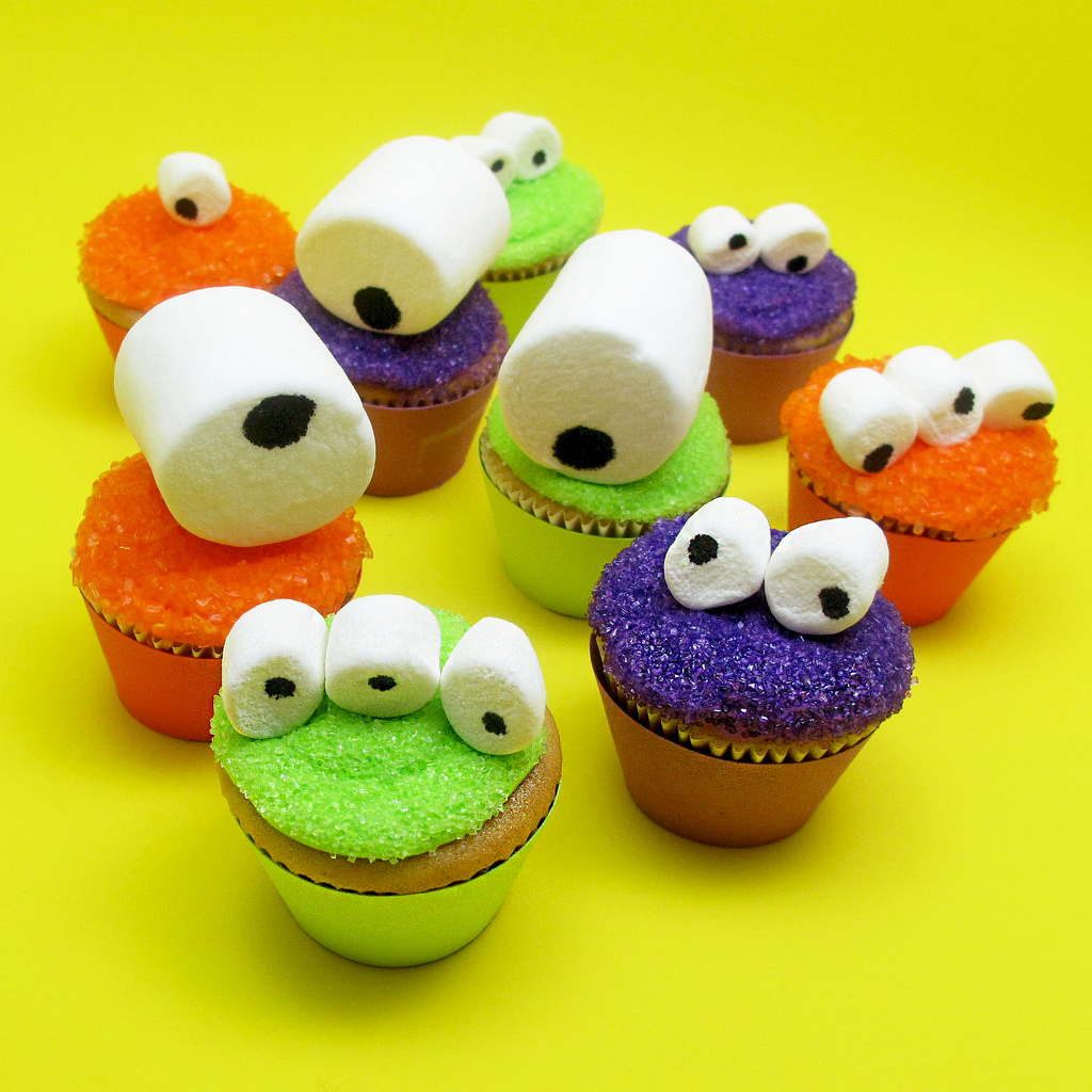 Fun Halloween Monster Cupcakes