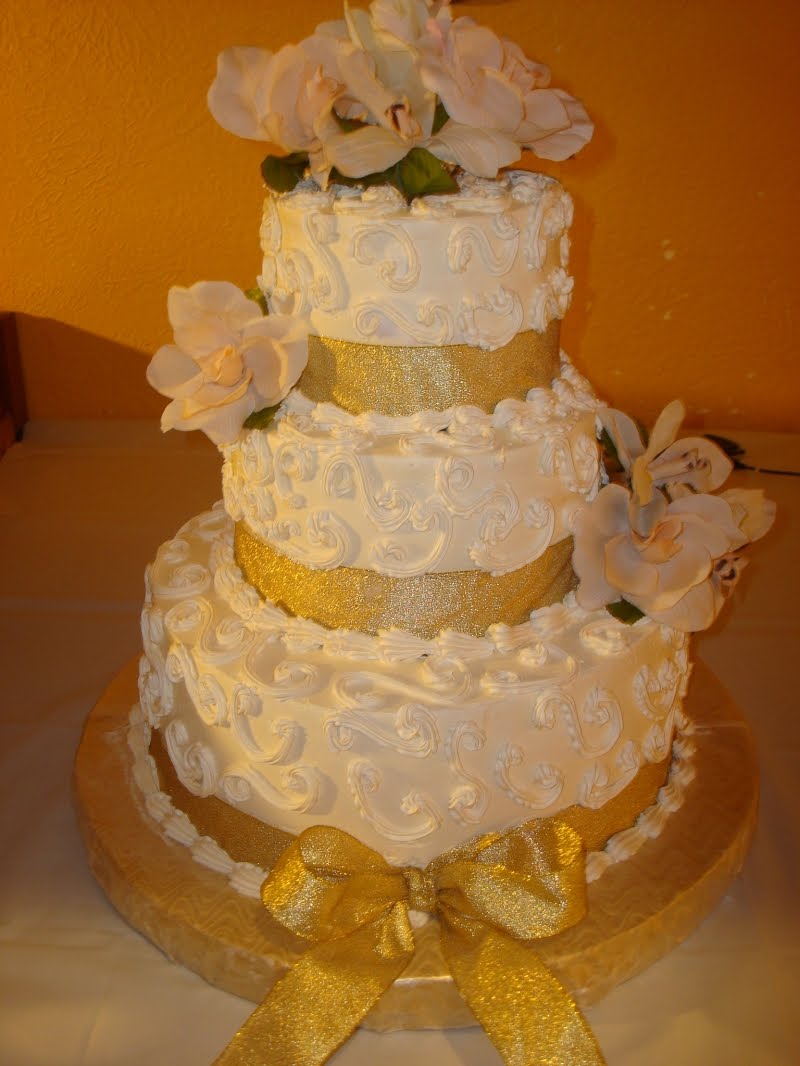 Gold and Silver Wedding Cake