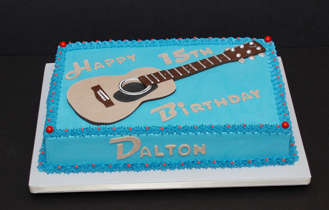 Guitar Birthday Sheet Cake