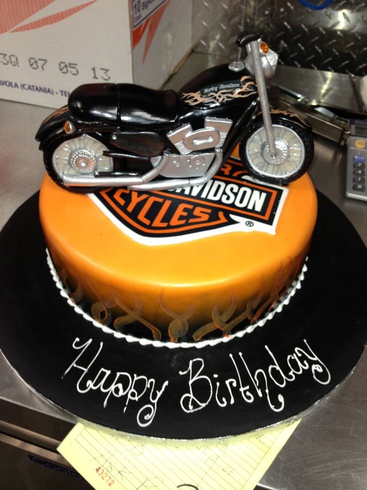 Happy Birthday Motorcycle Cake