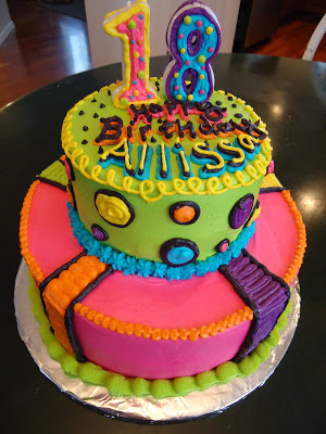 Happy Birthday Neon Cake