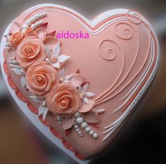 Heart Cake with Roses