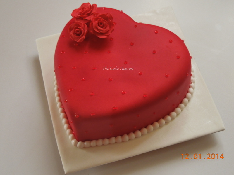 Heart Shaped Cake with Roses