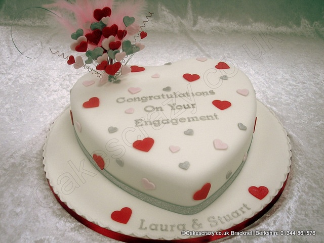 Heart Shaped Engagement Cake