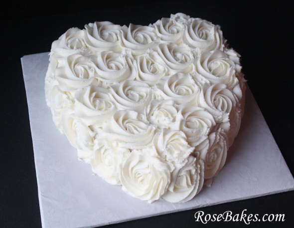 Heart Shaped Wedding Cake with Roses