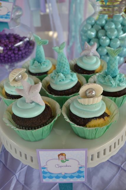 Mermaid Cupcake Birthday Party