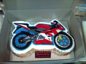 Motorcycle Shaped Birthday Cake