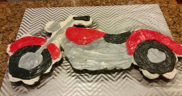 Motorcycle Shaped Cupcake Cake