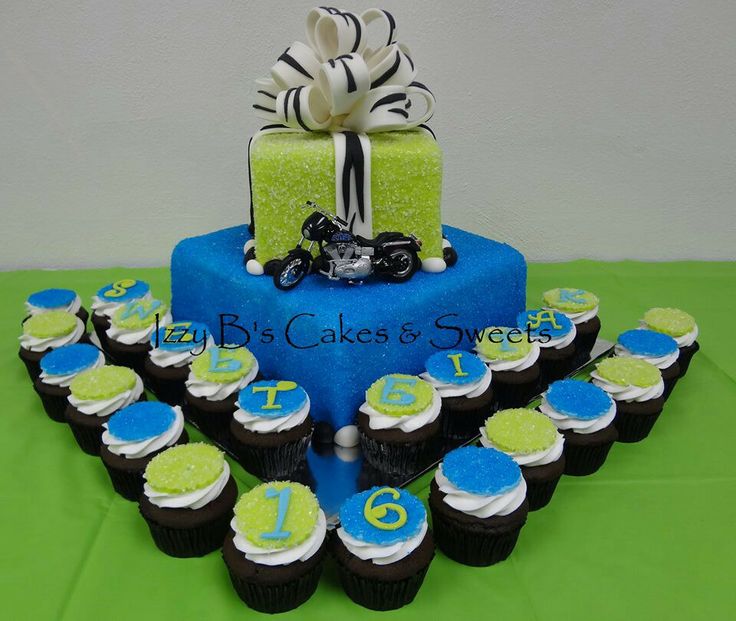 Neon Green and Blue Sweet 16