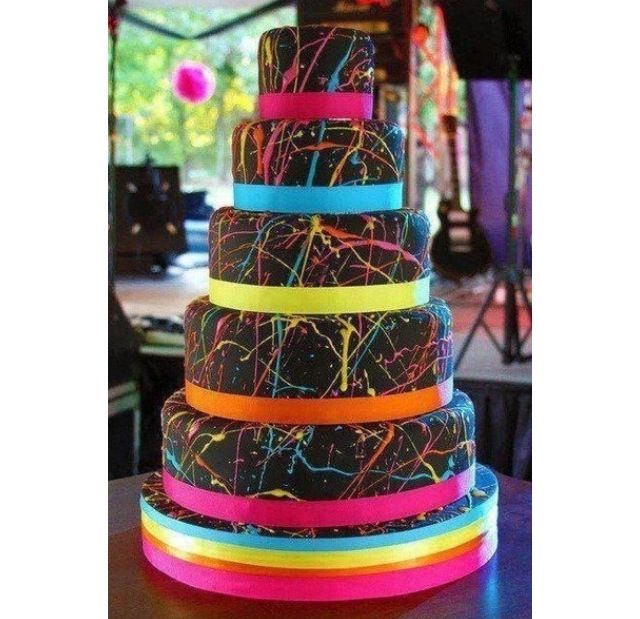 Neon Sweet 16 Cakes