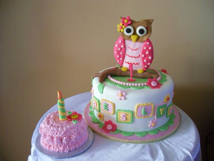 Owl 1st Birthday Cake