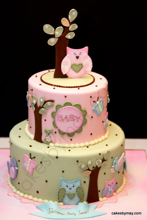 Owl Baby Shower Cake