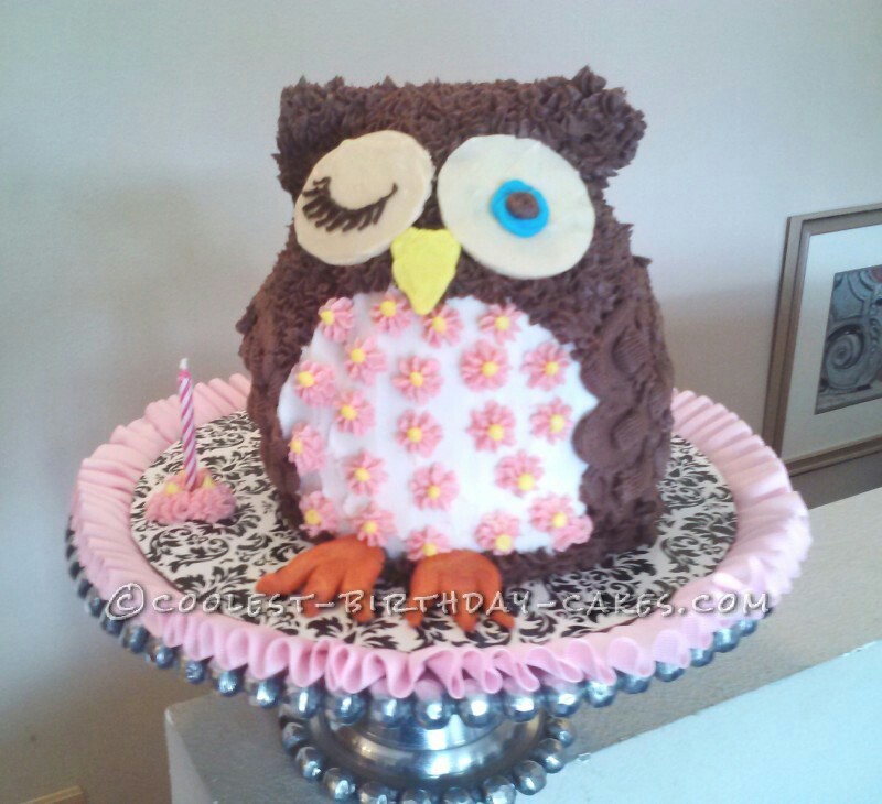 Owl First Birthday Cake