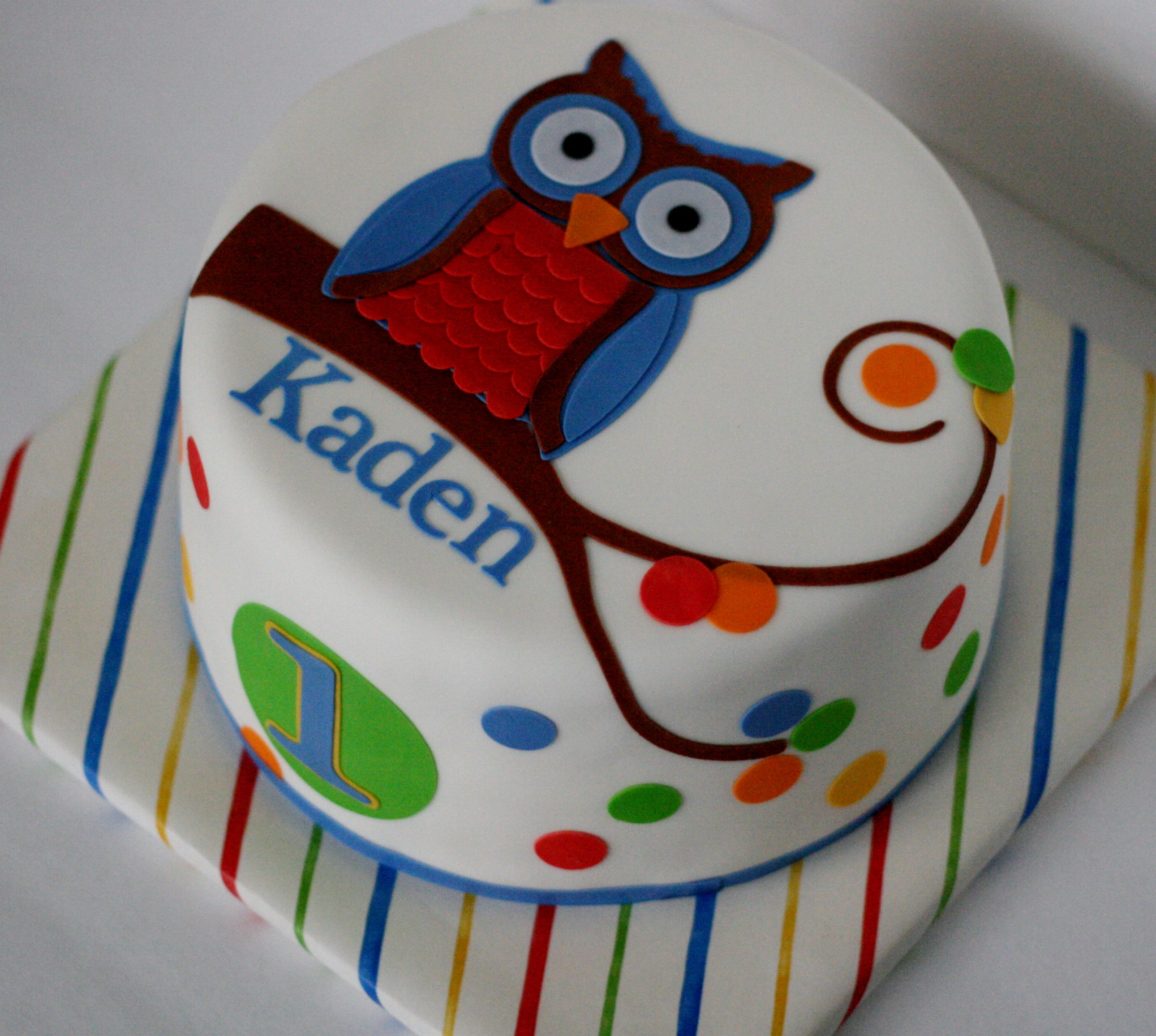 Owl First Birthday Cake