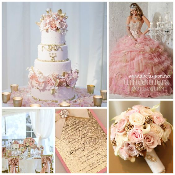 Pink and Gold Quinceanera Decorations