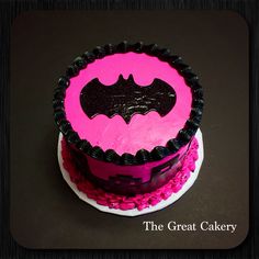 Pink Batgirl Birthday Cake