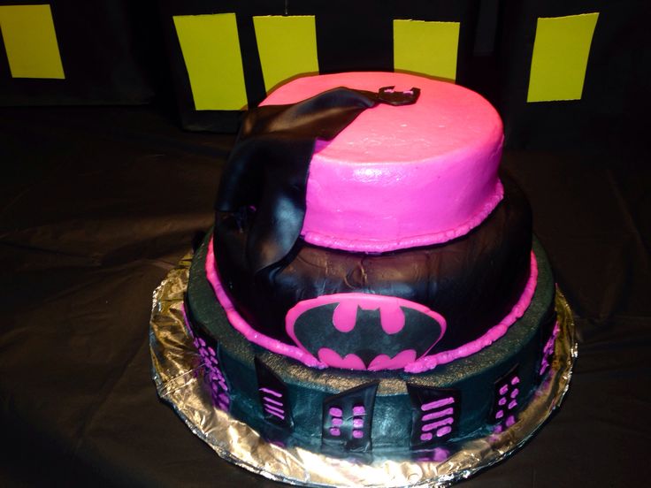 Pink Batman Birthday Cake