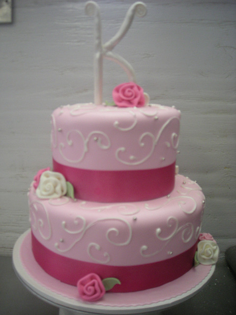 Pink Girly Birthday Cake