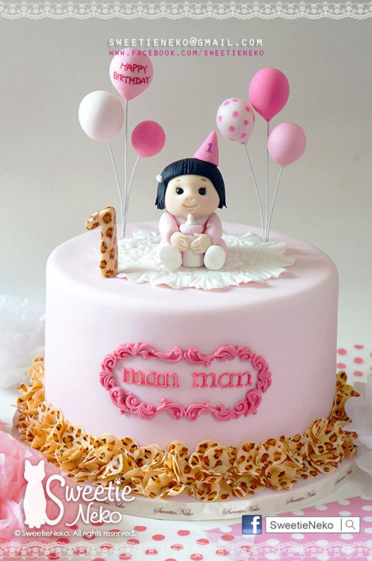 Pink Leopard Print Birthday Cake