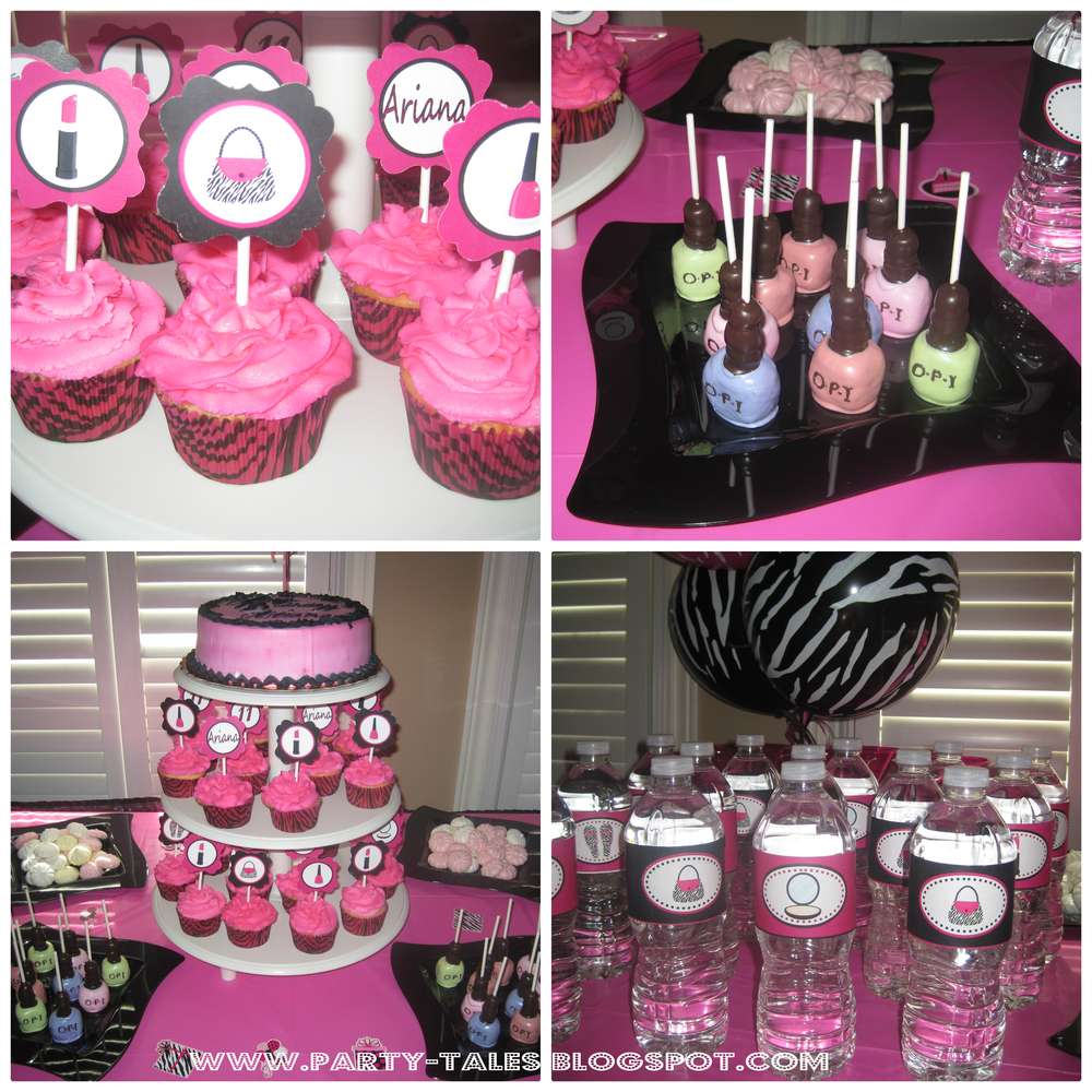 Pink Zebra Print Spa Birthday Party Ideas