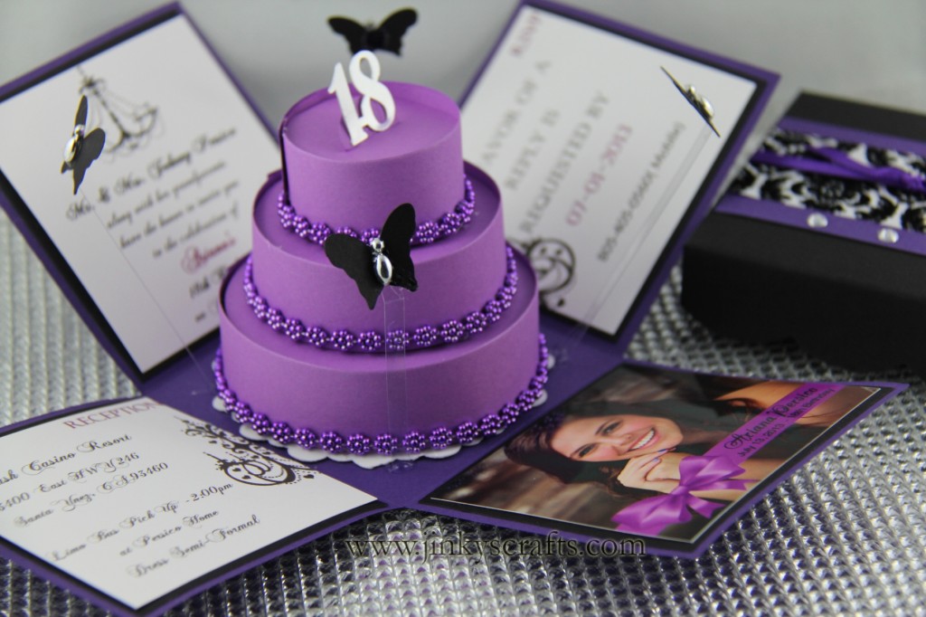 Purple and Black 18th Birthday Cake