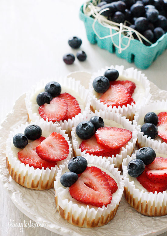 Red White and Blueberry Cheesecake Yogurt Cupcakes