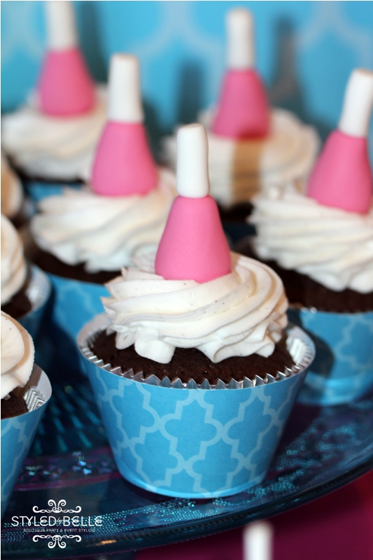 Spa Themed Birthday Party Nail Polish Cupcakes