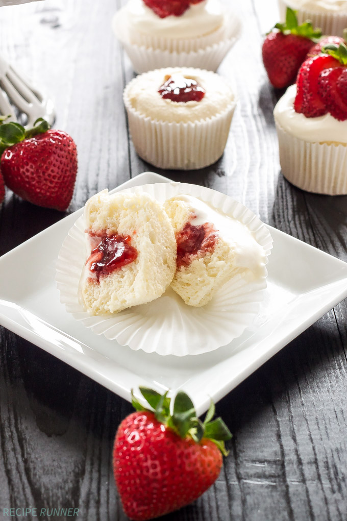 Strawberry Filled Angel Food Cupcakes Recipe