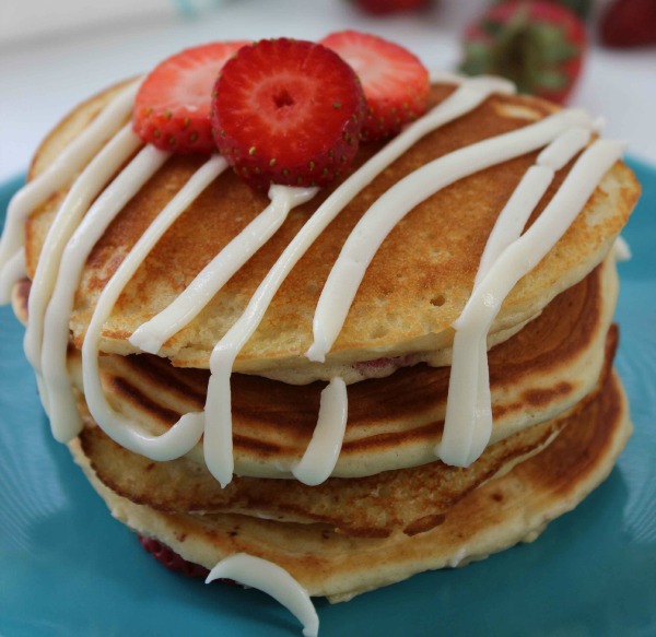 Strawberry Pancakes with Cream Cheese