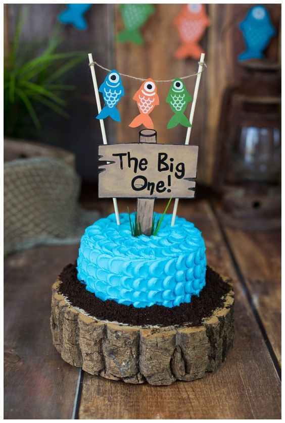 The Big One Birthday Cake Fishing Theme Boys