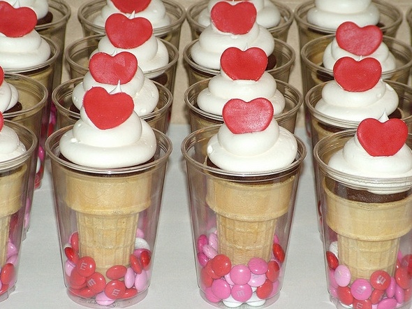 Valentine Cone Cupcakes Chocolate