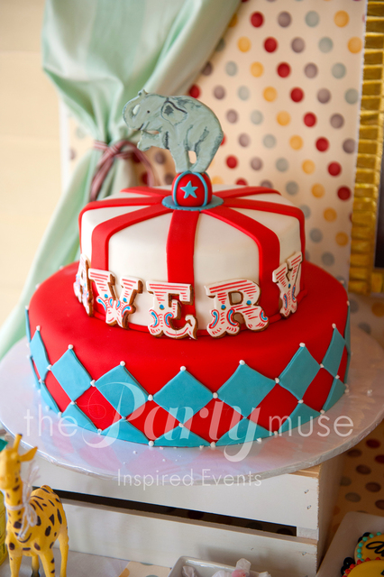 Vintage Circus Birthday Cake