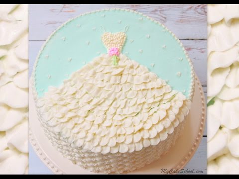 Wedding Dress Bridal Shower Cake with Buttercream