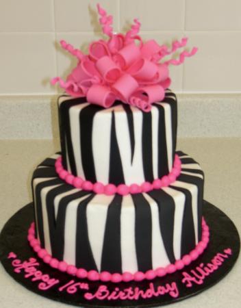 Zebra Print Birthday Cake