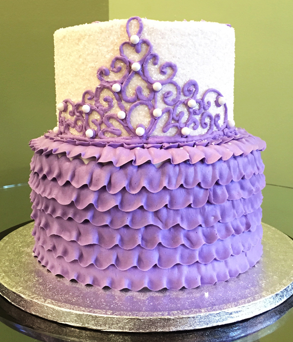 2 Tier Purple Birthday Cake