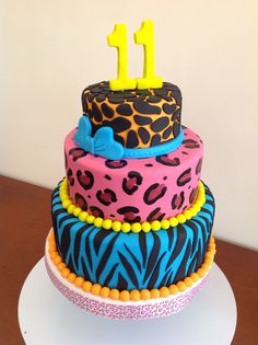 Animal Print Birthday Cake