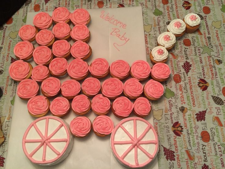 Baby Carriage Pull Apart Cupcake Cakes