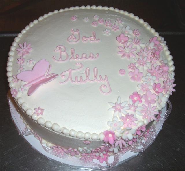 Baby Girl Baptism Sheet Cake