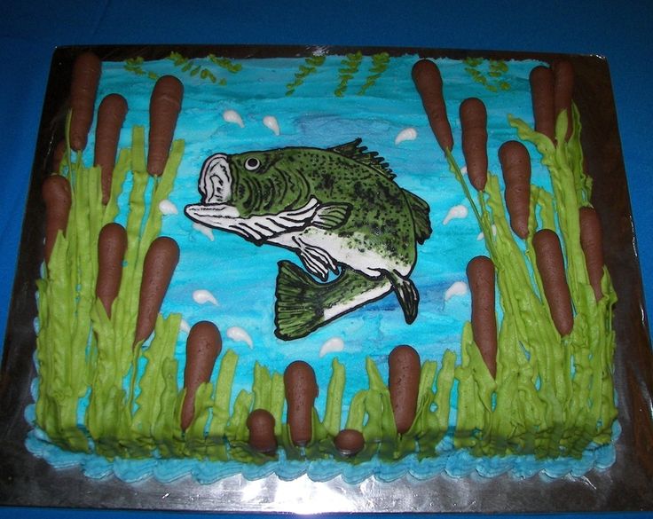 Bass Fishing Birthday Cake