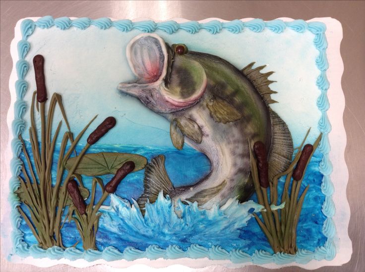 Bass Fishing Birthday Cake