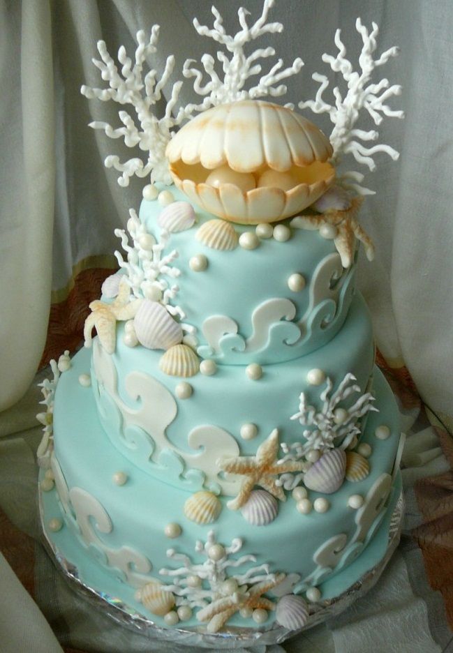 Beach Theme Wedding Cakes Under the Sea