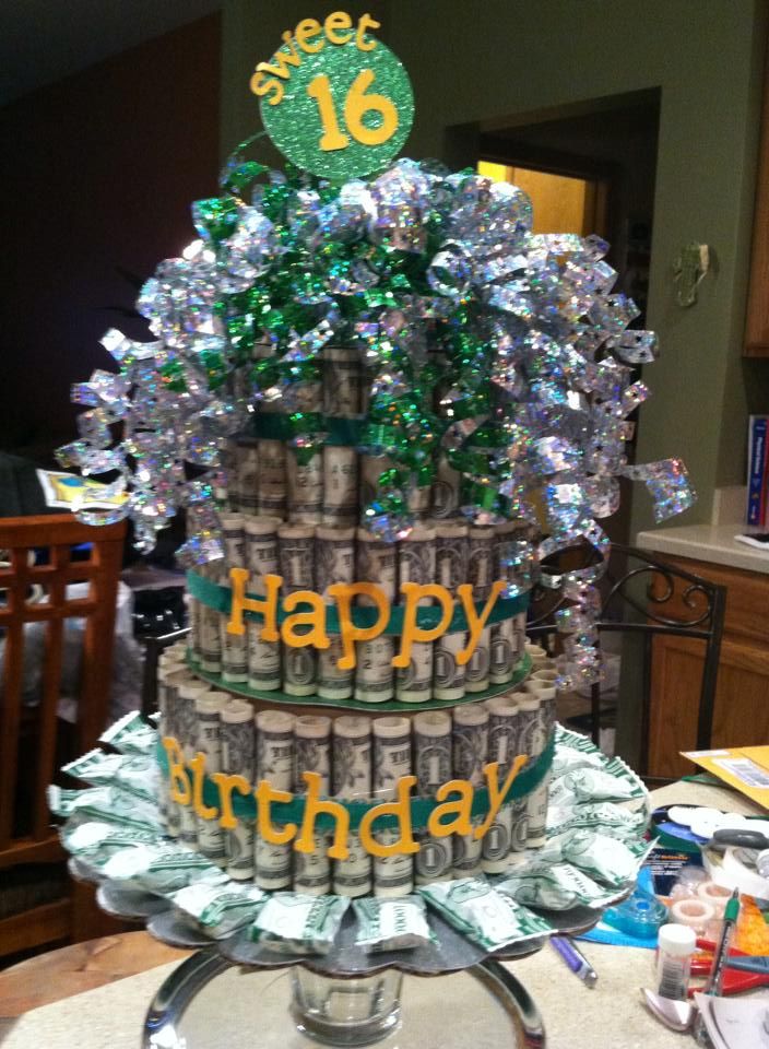 Birthday Cake Made Out of Money