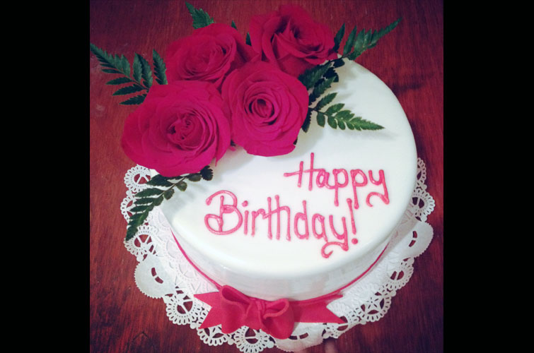 Birthday Cake with Roses