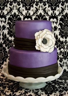 Black and Purple Birthday Cake