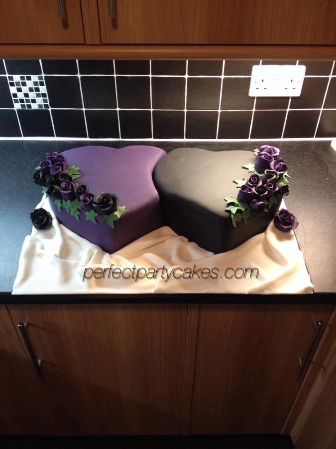 Black and Purple Wedding Cake