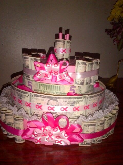 Cake Made with Dollar Bills Money