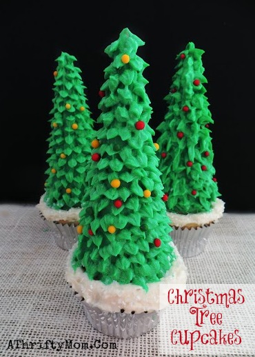 Cupcakes Made with Sugar Cones as Christmas Trees