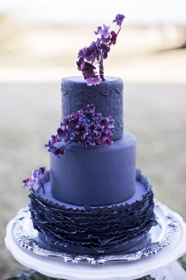 Deep Purple Wedding Cake